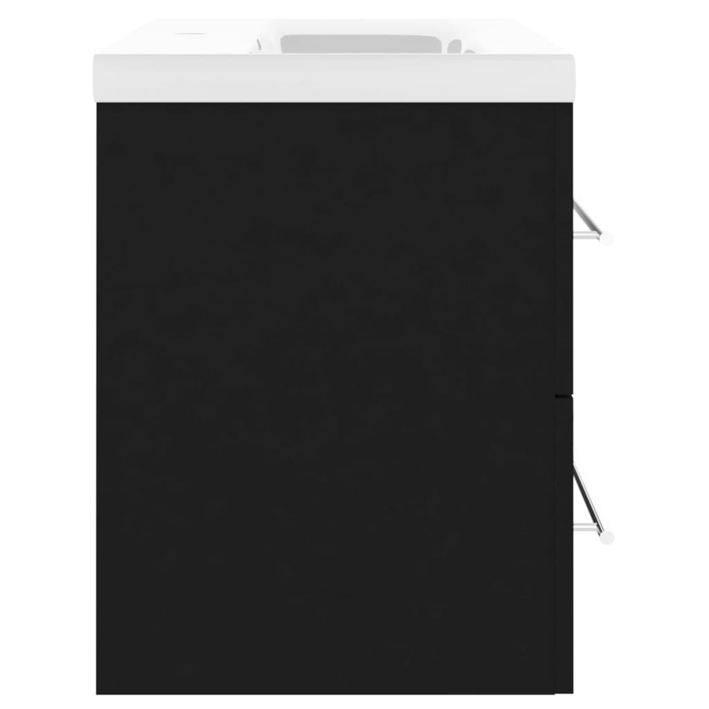 Armoire d'évier avec lavabo intégré Noir Aggloméré - XIOS