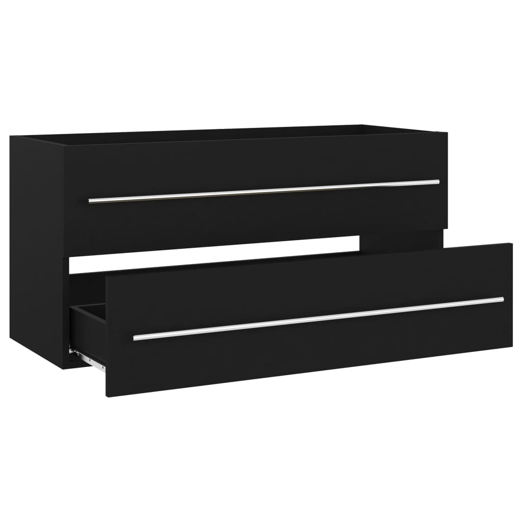 Armoire d'évier avec lavabo intégré Noir Aggloméré - XIOS