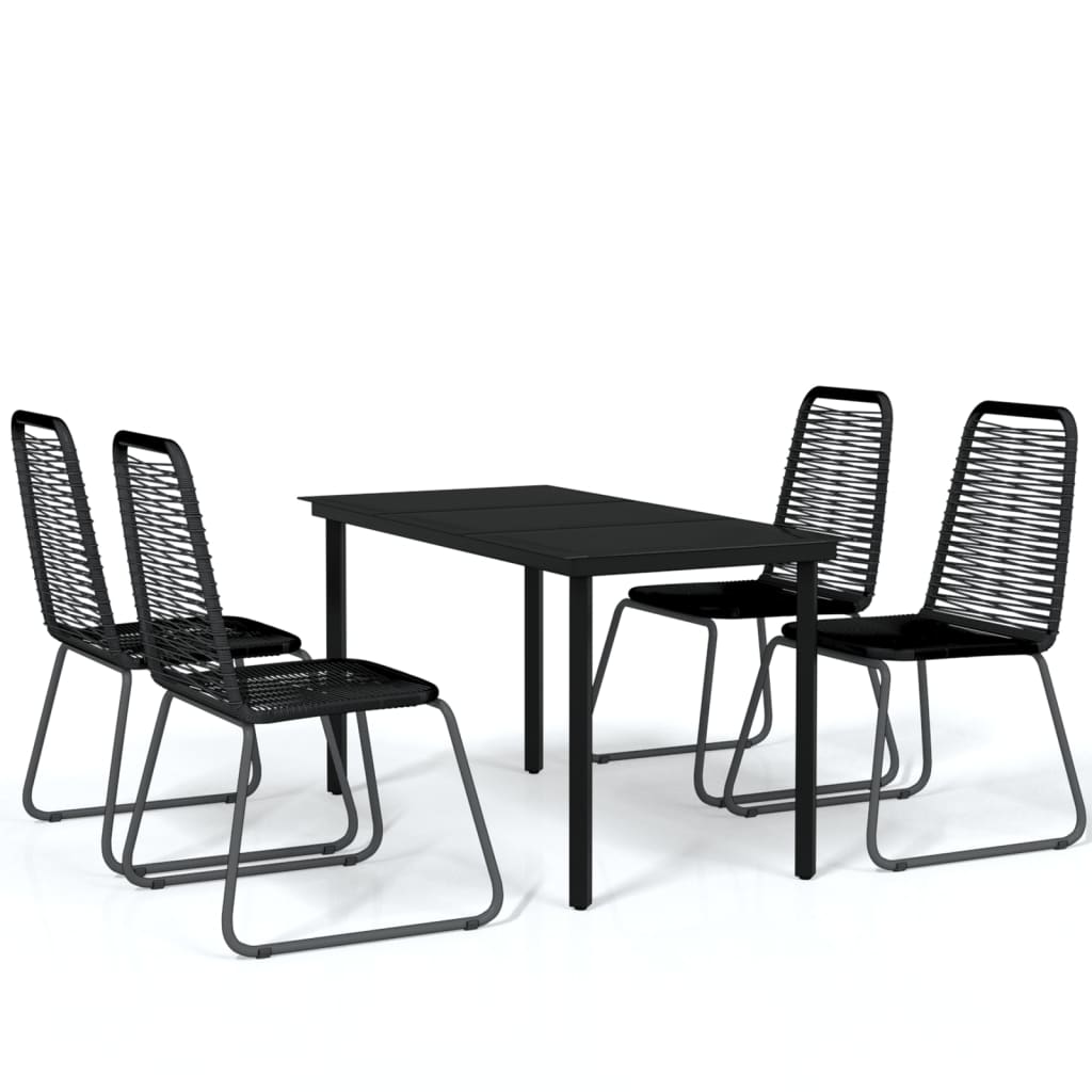 Ensemble à manger de jardin 5 pcs Noir
