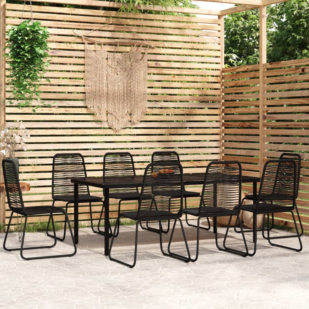 Ensemble à manger de jardin 9 pcs Noir
