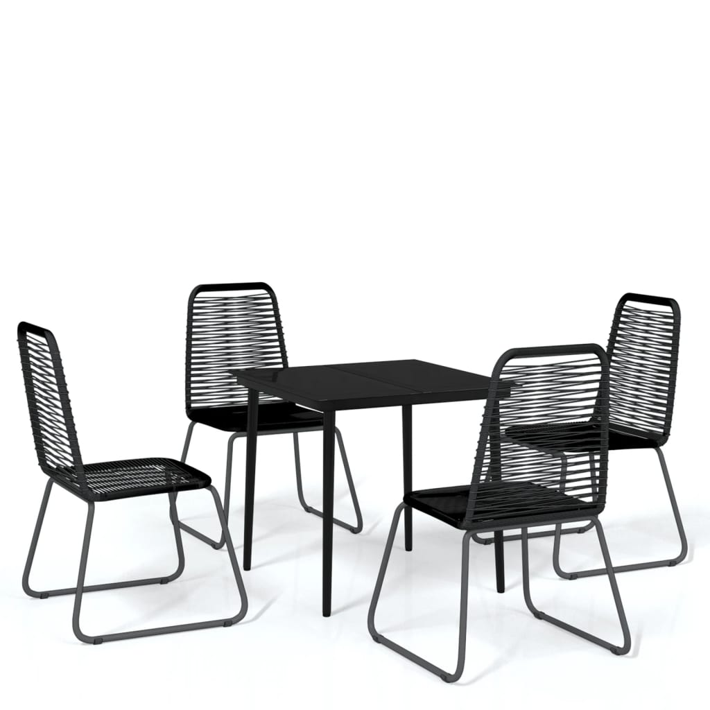 Ensemble à manger de jardin 5 pcs Noir