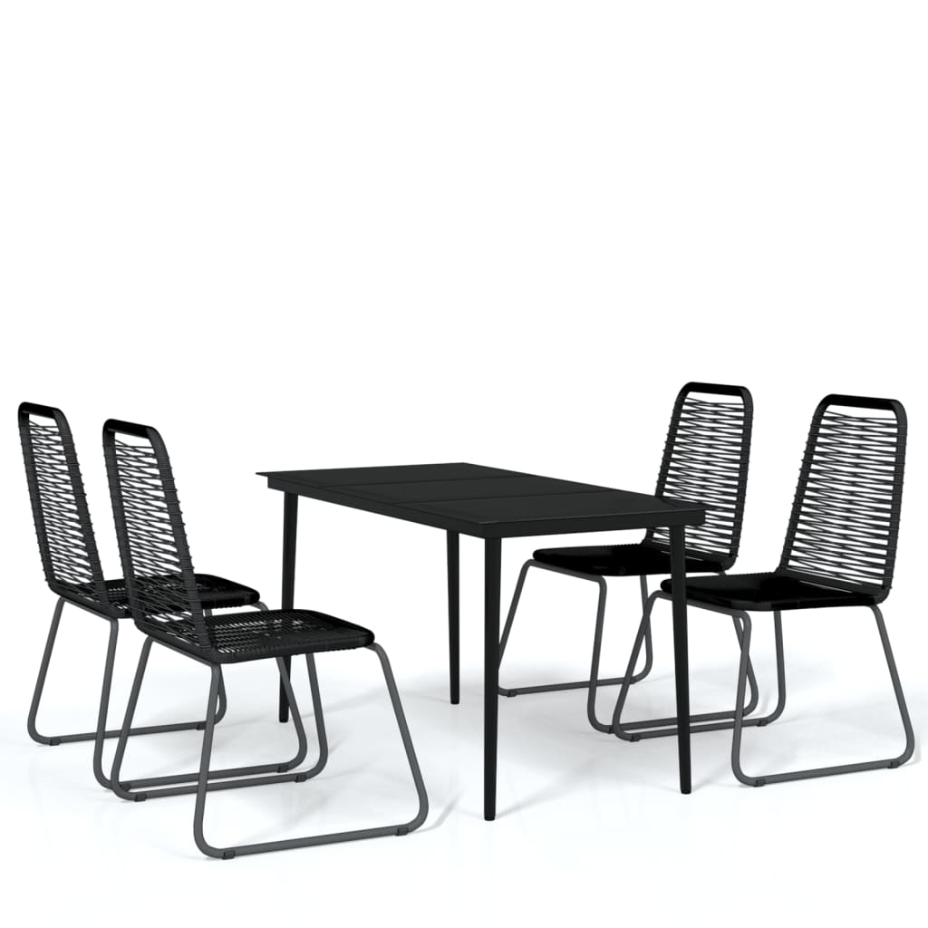Ensemble à manger de jardin 5 pcs Noir