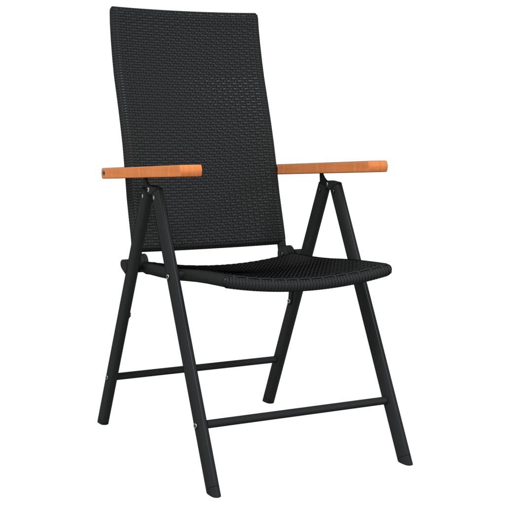 Ensemble à manger de jardin 3 pcs Noir