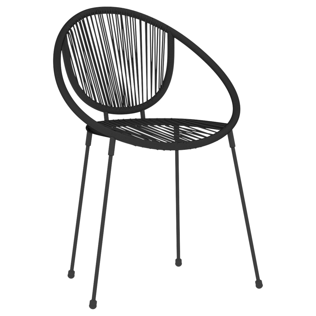 Ensemble à manger de jardin 3 pcs Noir