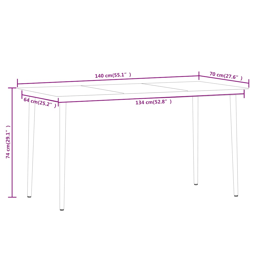 Ensemble à manger de jardin 7 pcs Noir