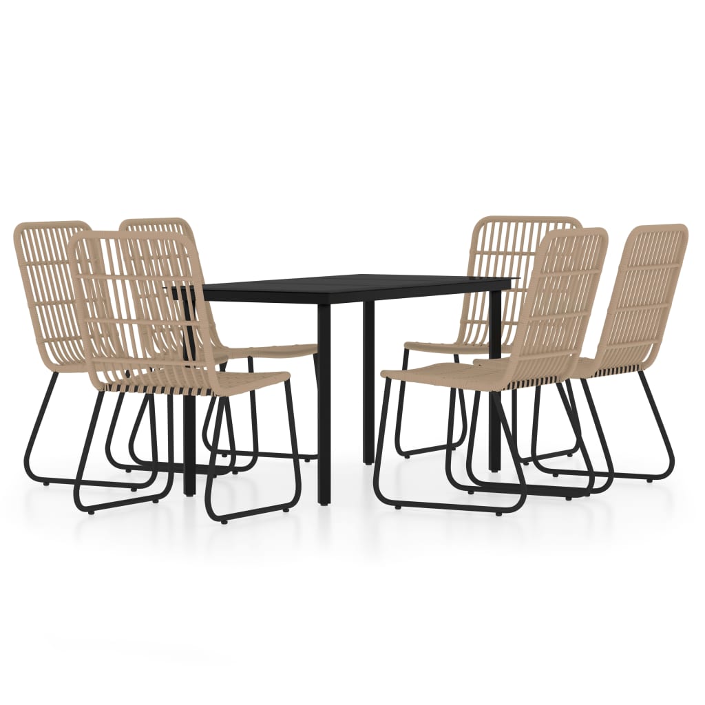Ensemble à manger de jardin 7 pcs Chêne