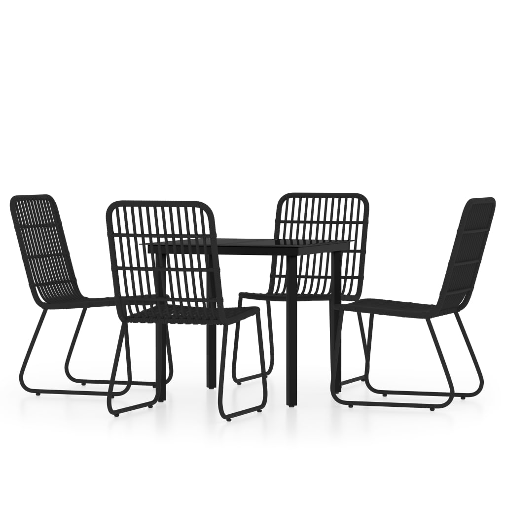 Ensemble à manger de jardin 5 pcs Noir