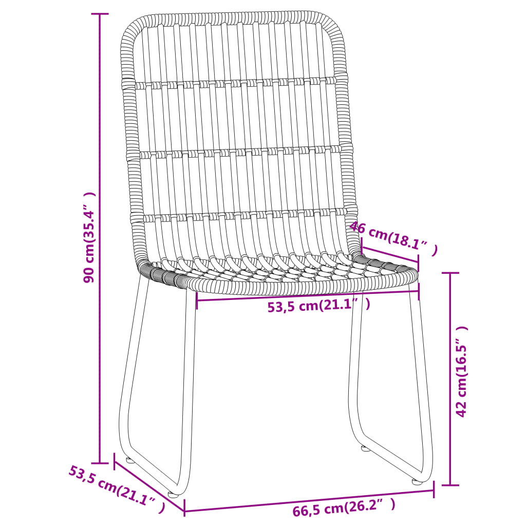 Ensemble à manger de jardin 5 pcs Noir