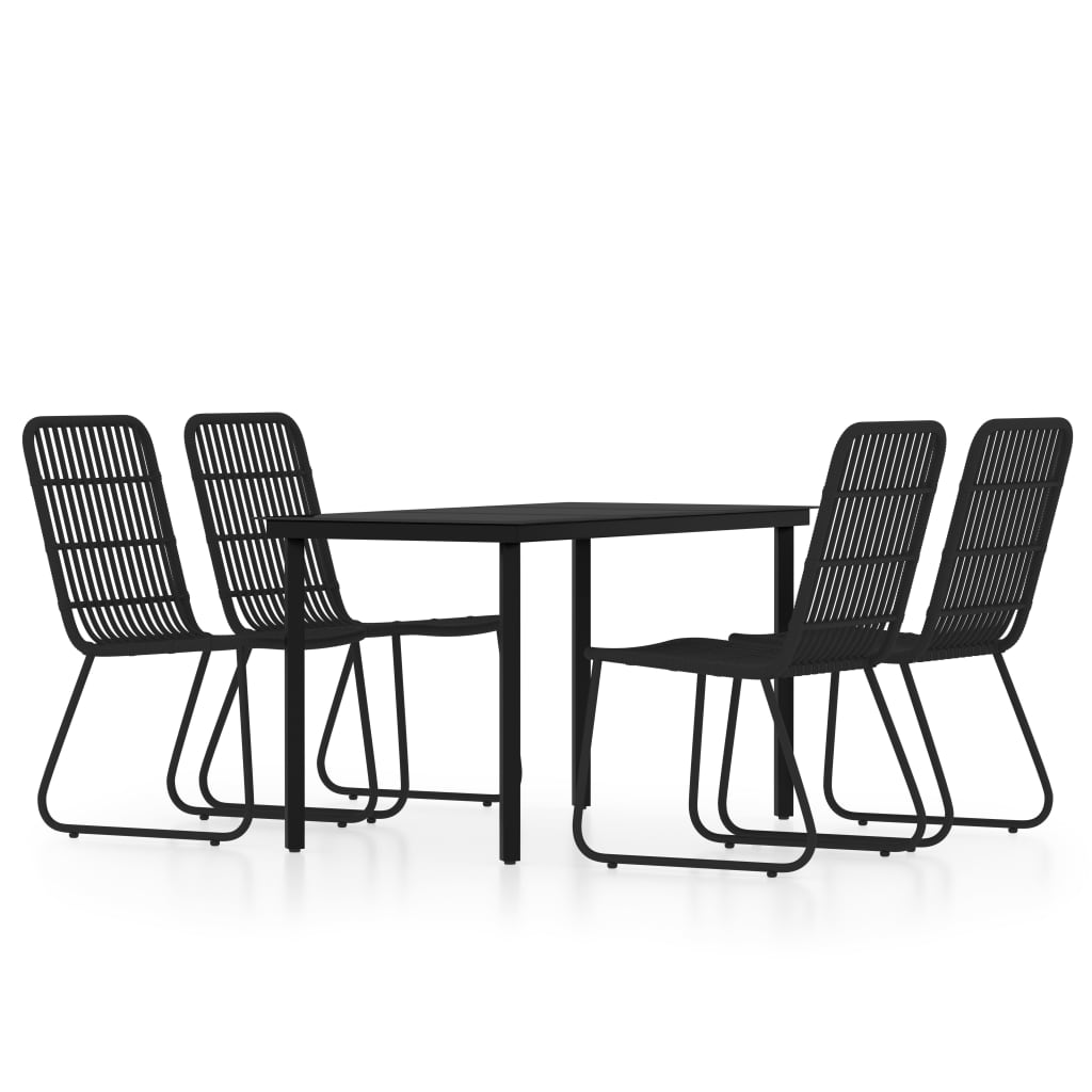 Ensemble à manger de jardin 5 pcs Noir