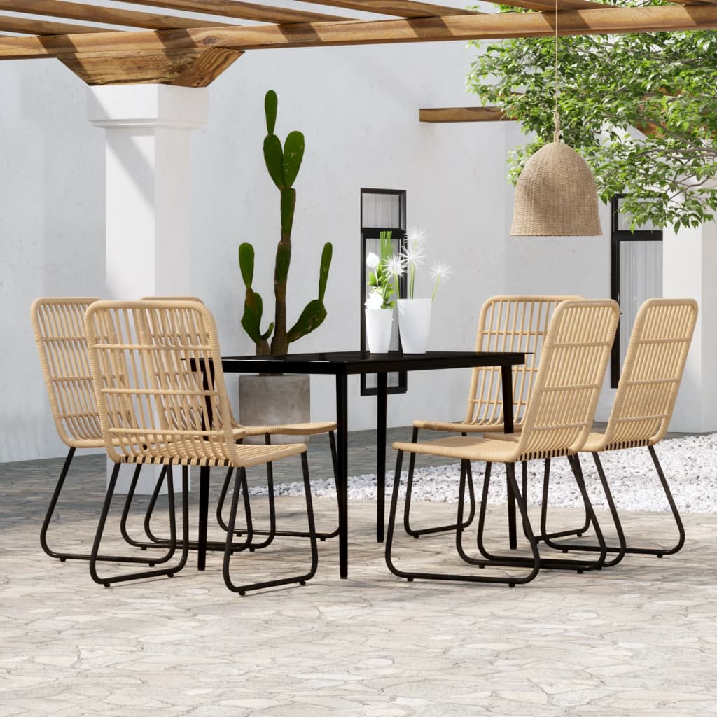 Ensemble à manger de jardin 7 pcs Chêne