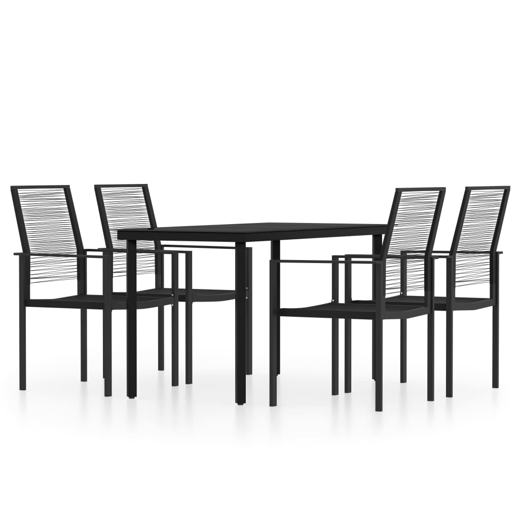 Ensemble à manger de jardin 5 pcs Noir