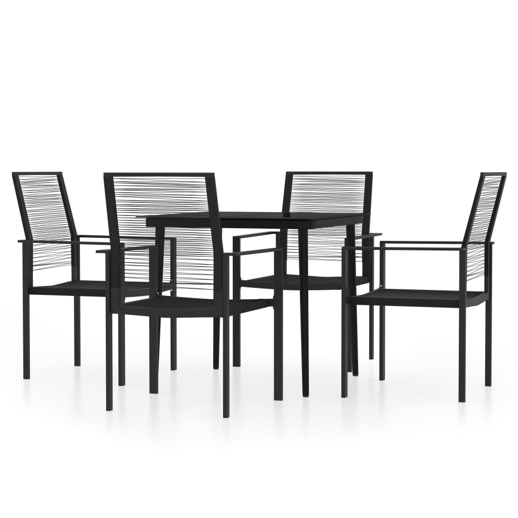 Ensemble à manger de jardin 5 pcs Noir