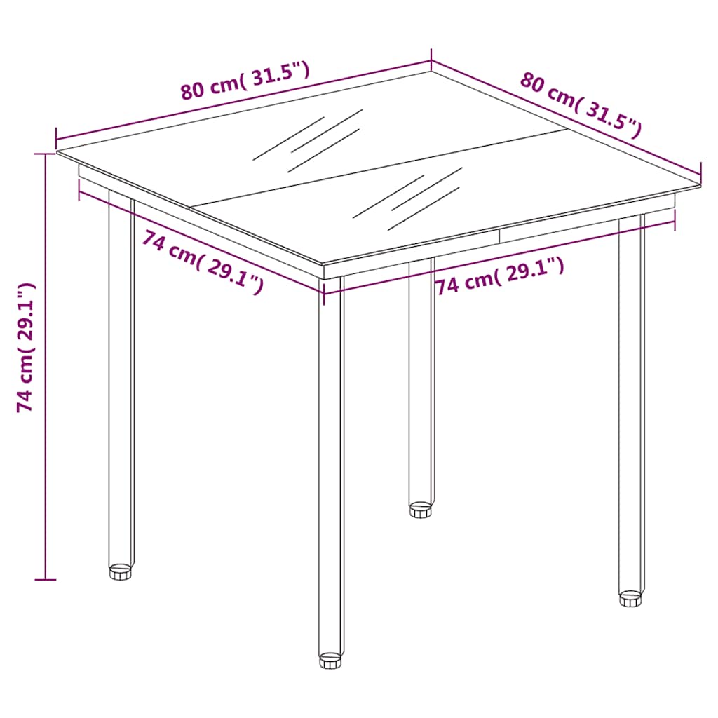 Ensemble à manger de jardin 3 pcs noir rotin PVC