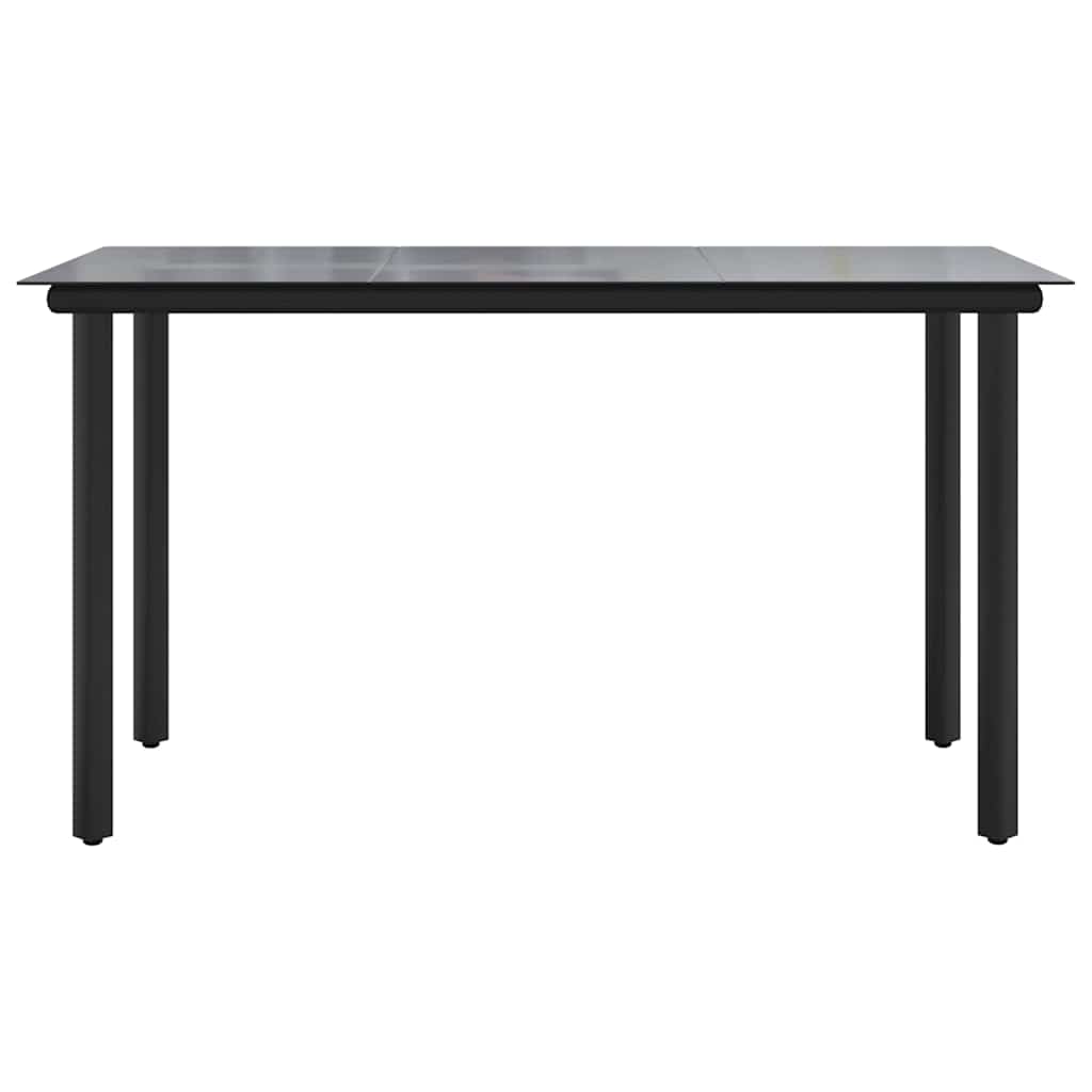Ensemble à manger de jardin 7 pcs Noir Rotin PVC
