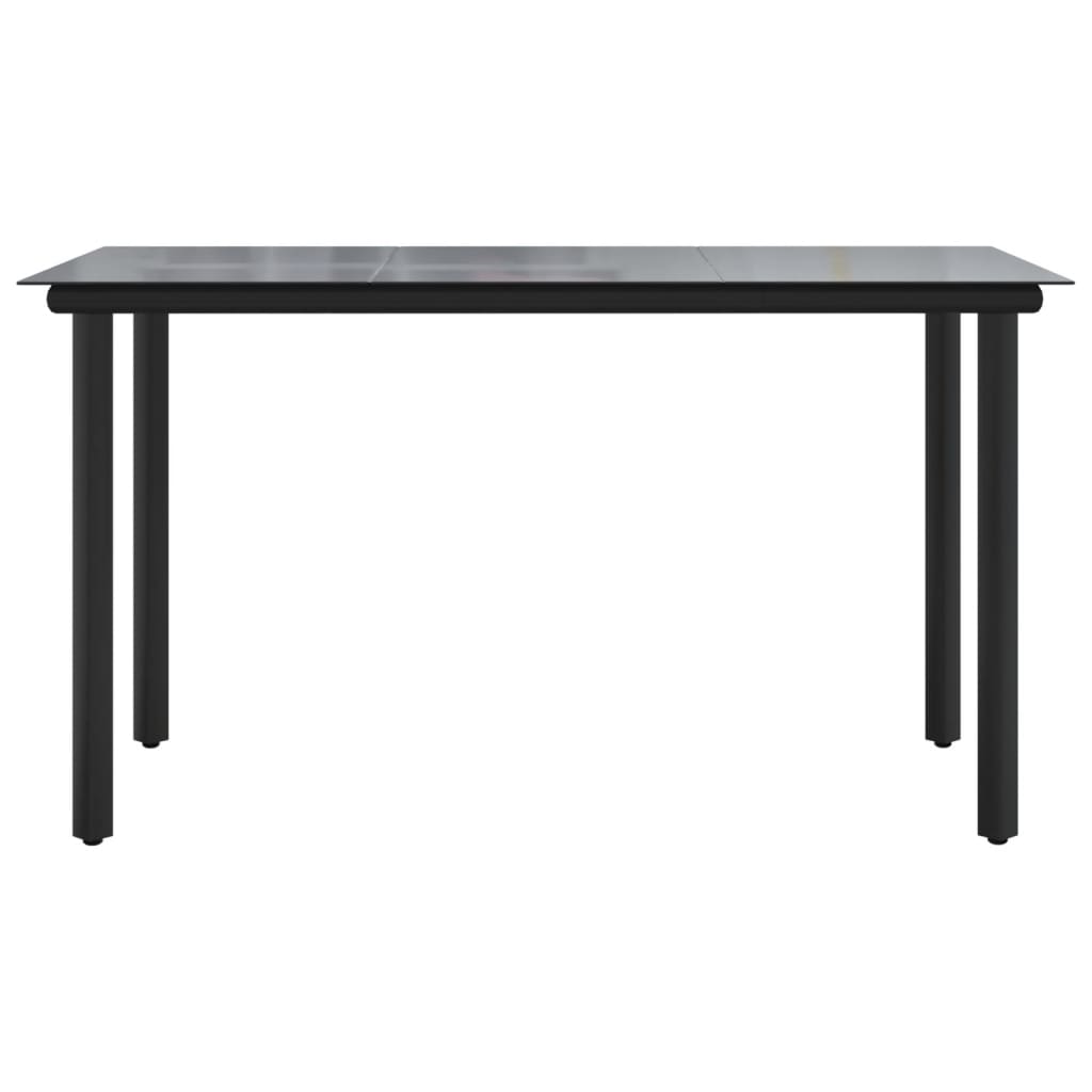 Ensemble à manger de jardin 9 pcs noir rotin PVC