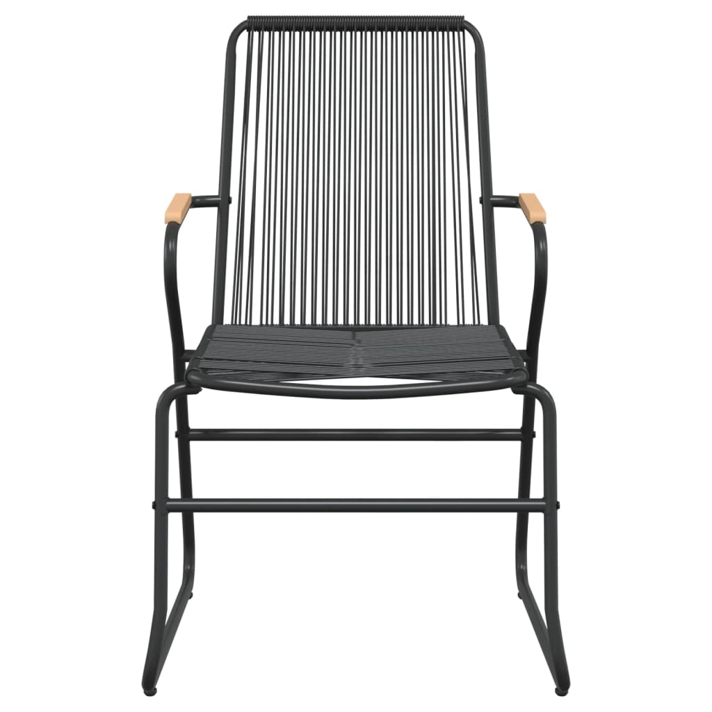 Ensemble à manger de jardin 3 pcs noir rotin PVC