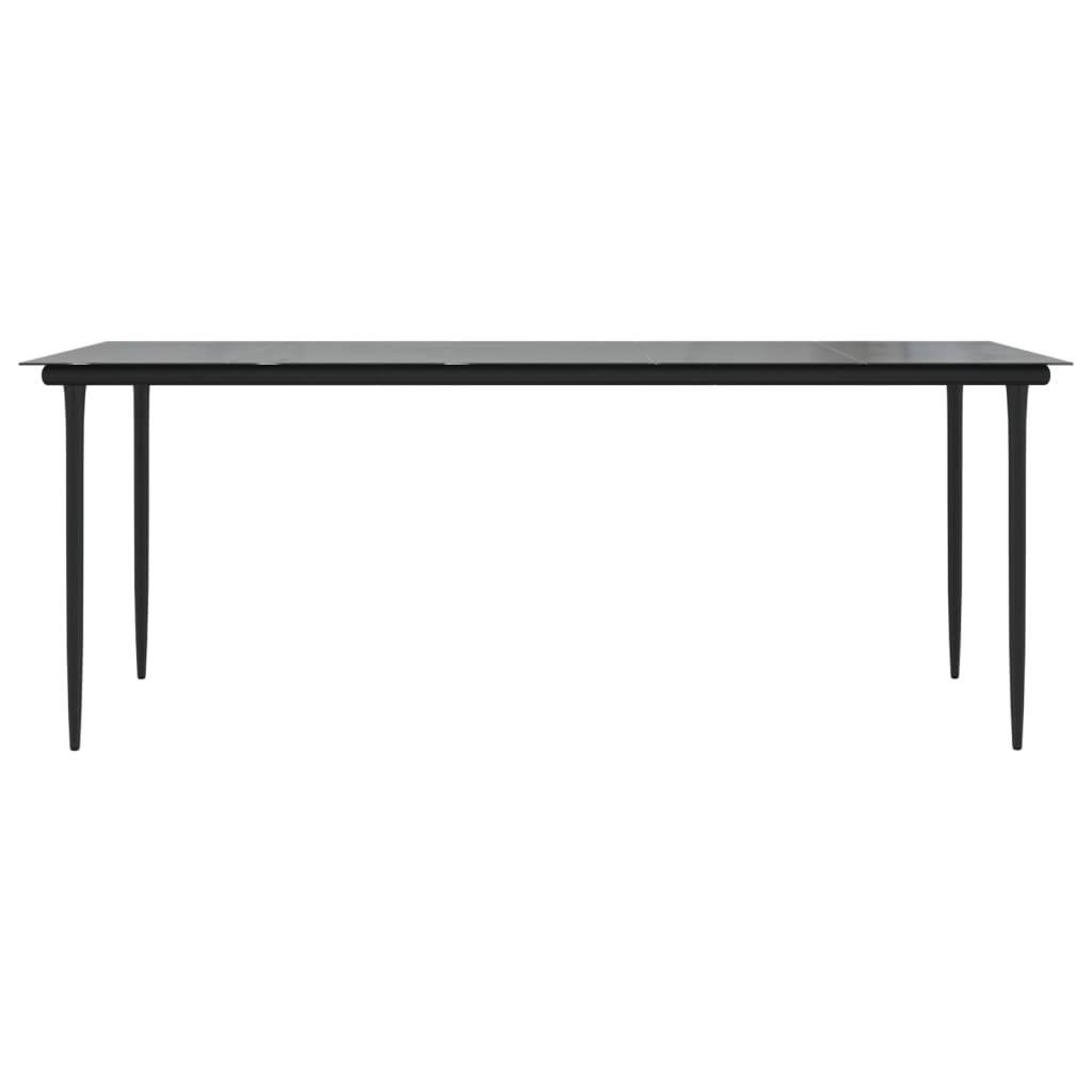 Ensemble à manger de jardin 9 pcs noir rotin PVC