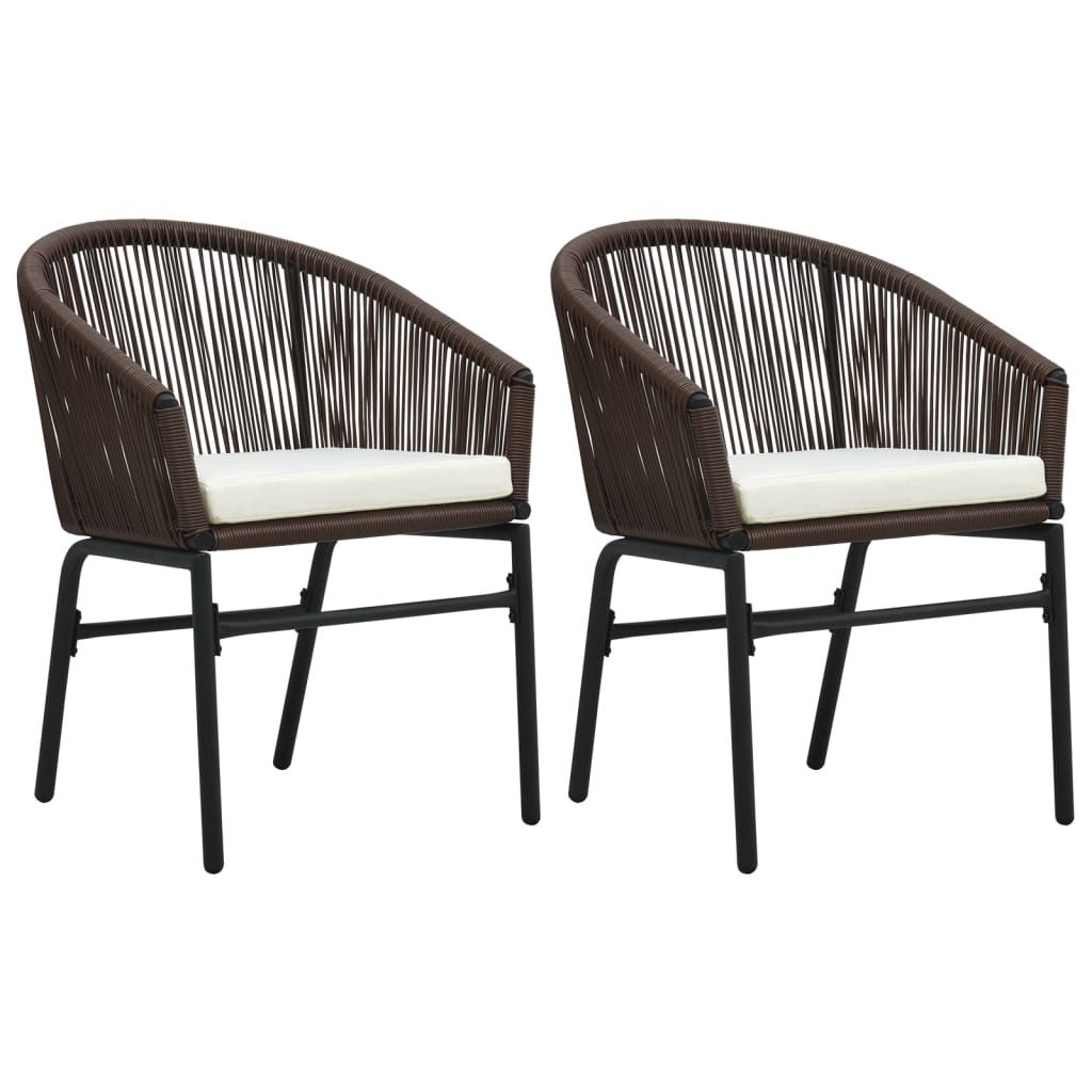 Ensemble à manger de jardin 3 pcs Marron