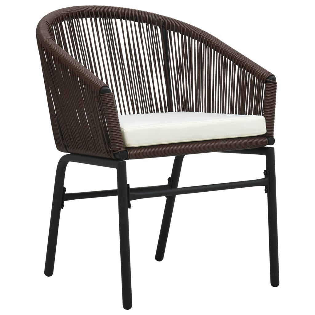 Ensemble à manger de jardin 3 pcs Marron