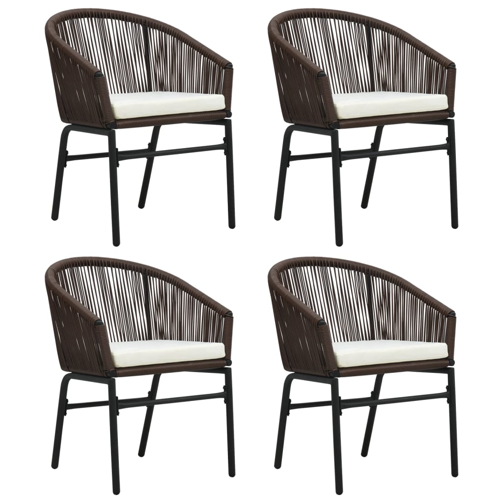 Ensemble à manger de jardin 5 pcs Marron