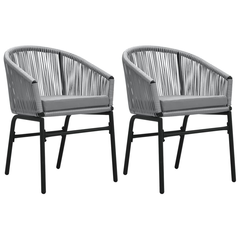 Ensemble à manger de jardin 3 pcs Gris