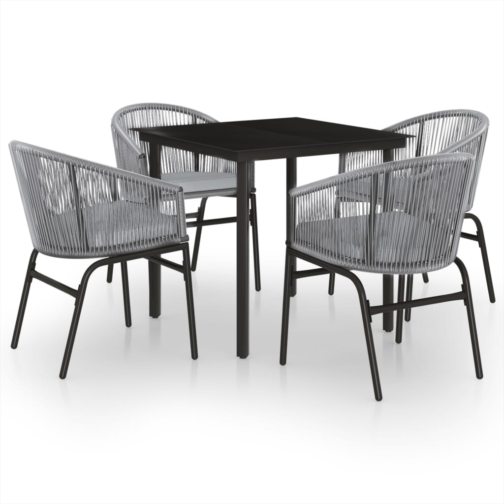 Ensemble à manger de jardin 5 pcs Gris