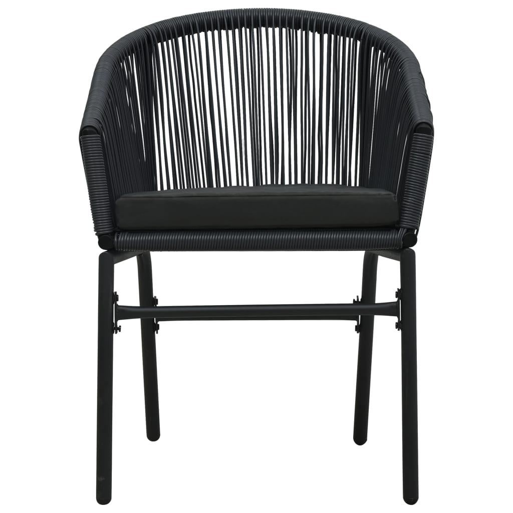 Ensemble à manger de jardin 3 pcs Noir