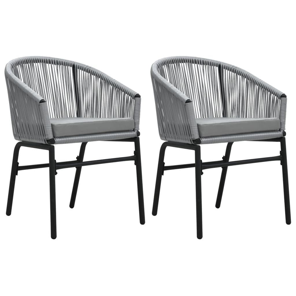 Ensemble à manger de jardin 3 pcs Gris