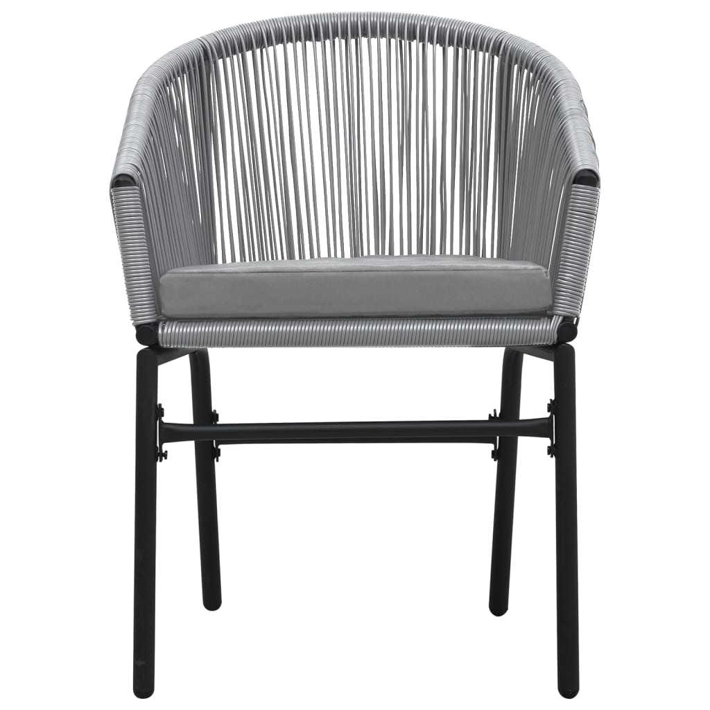 Ensemble à manger de jardin 3 pcs Gris
