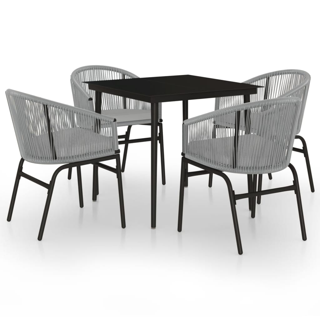 Ensemble à manger de jardin 5 pcs Gris