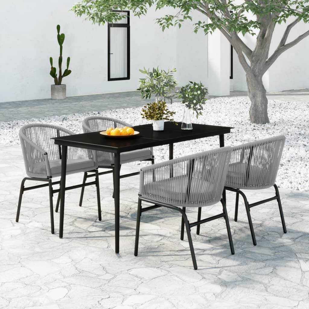 Ensemble à manger de jardin 5 pcs Gris
