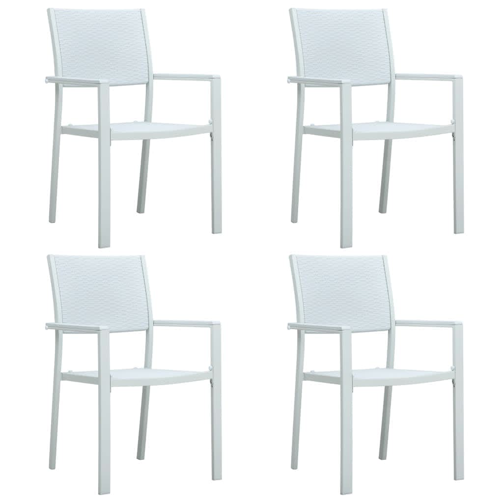 Ensemble à manger de jardin 5 pcs Blanc