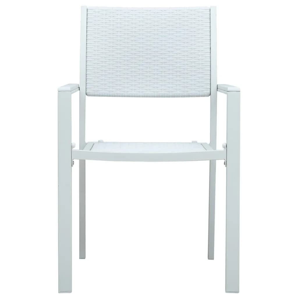 Ensemble à manger de jardin 5 pcs Blanc