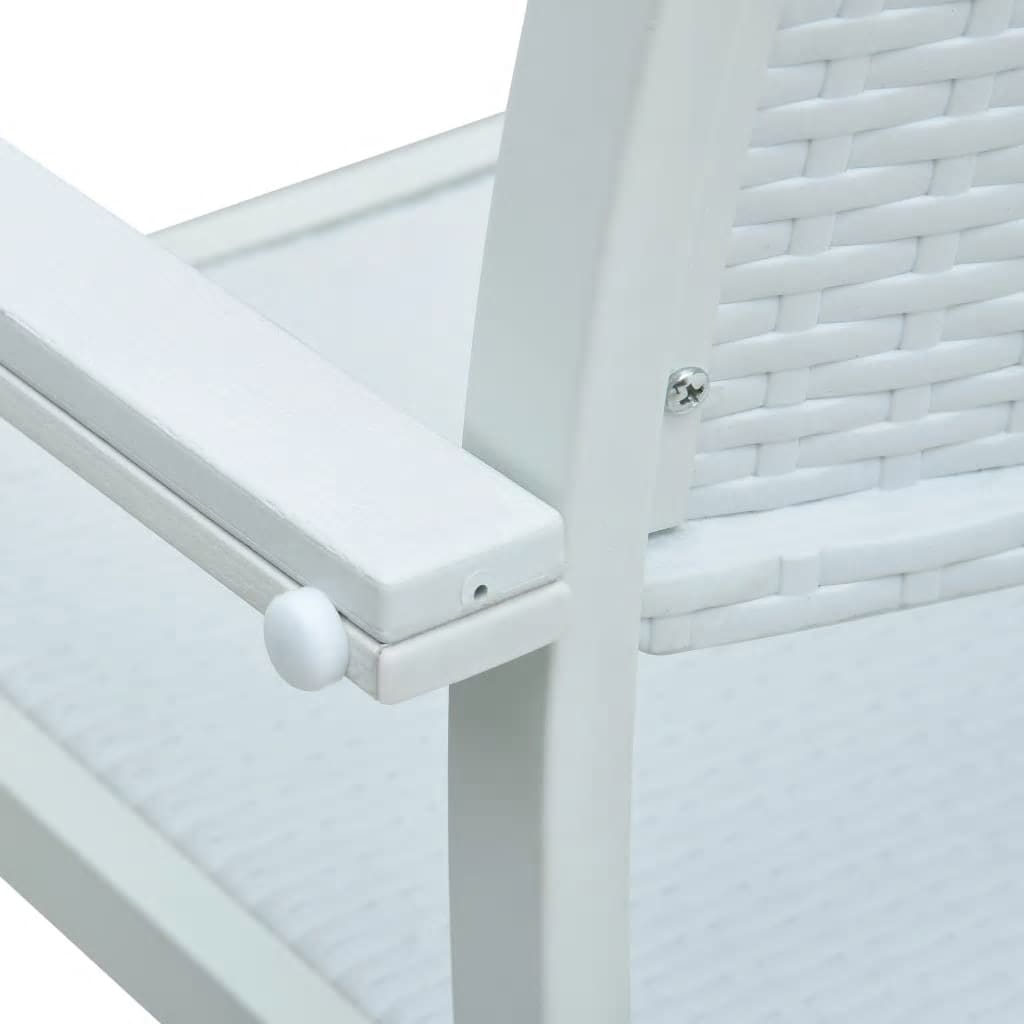 Ensemble à manger de jardin 5 pcs Blanc