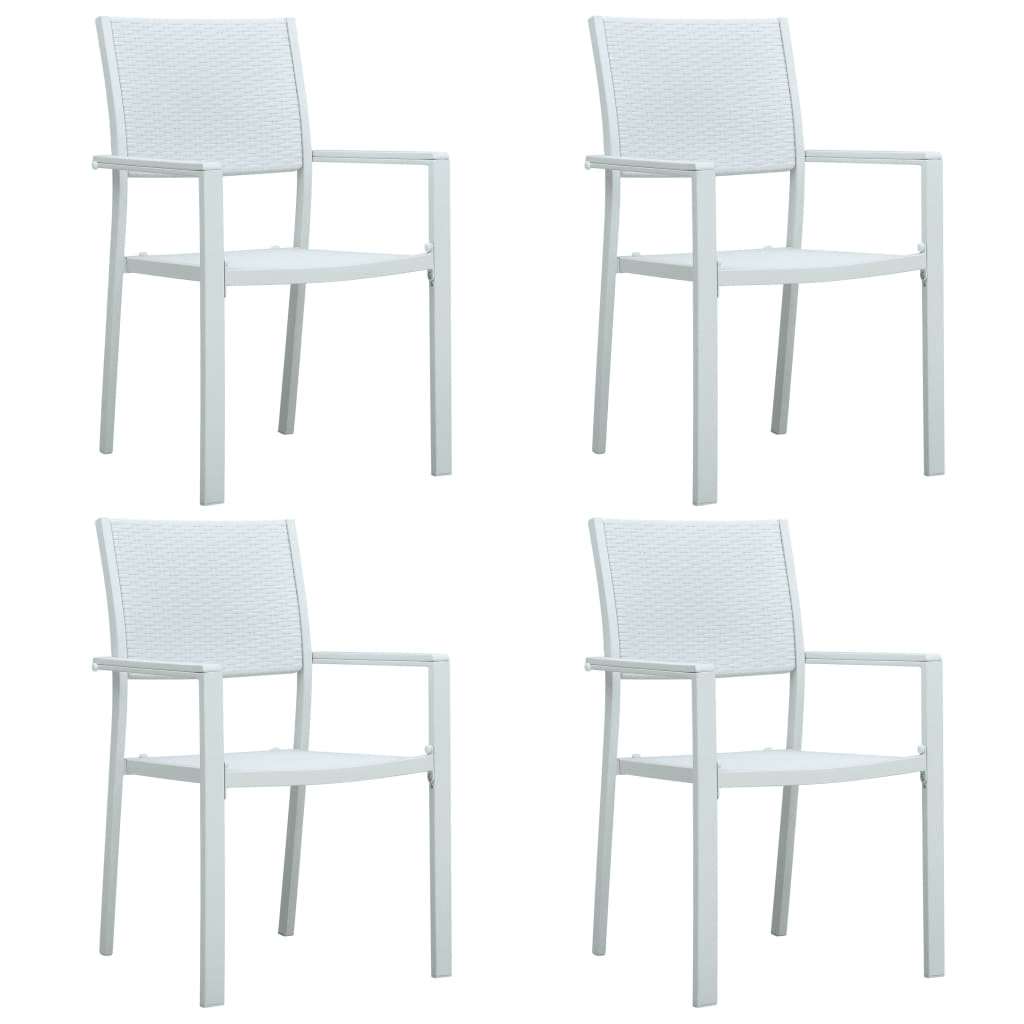 Ensemble à manger de jardin 5 pcs Blanc