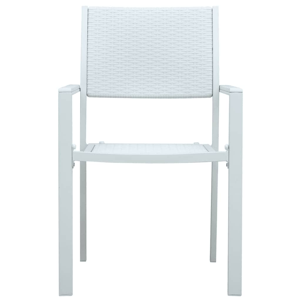 Ensemble à manger de jardin 5 pcs Blanc