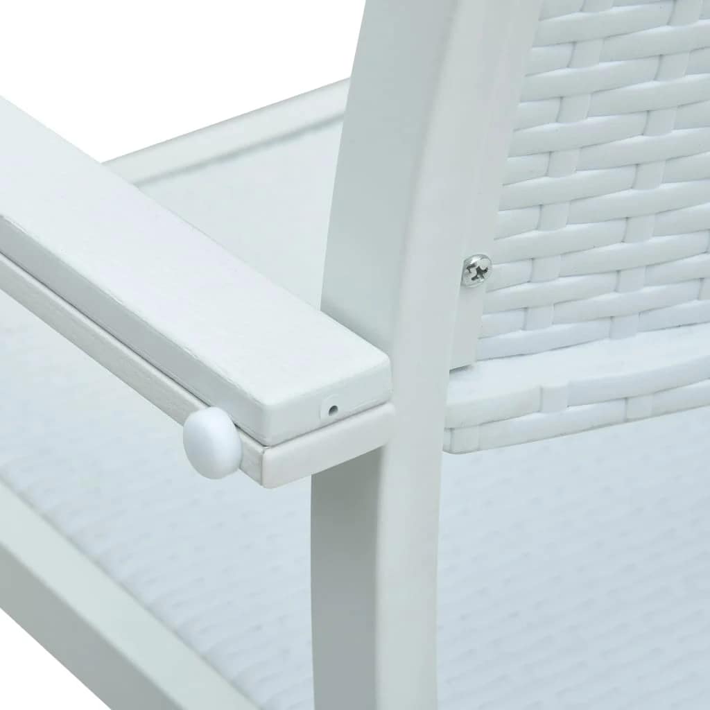 Ensemble à manger de jardin 5 pcs Blanc