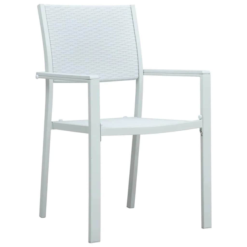 Ensemble à manger de jardin 5 pcs Blanc