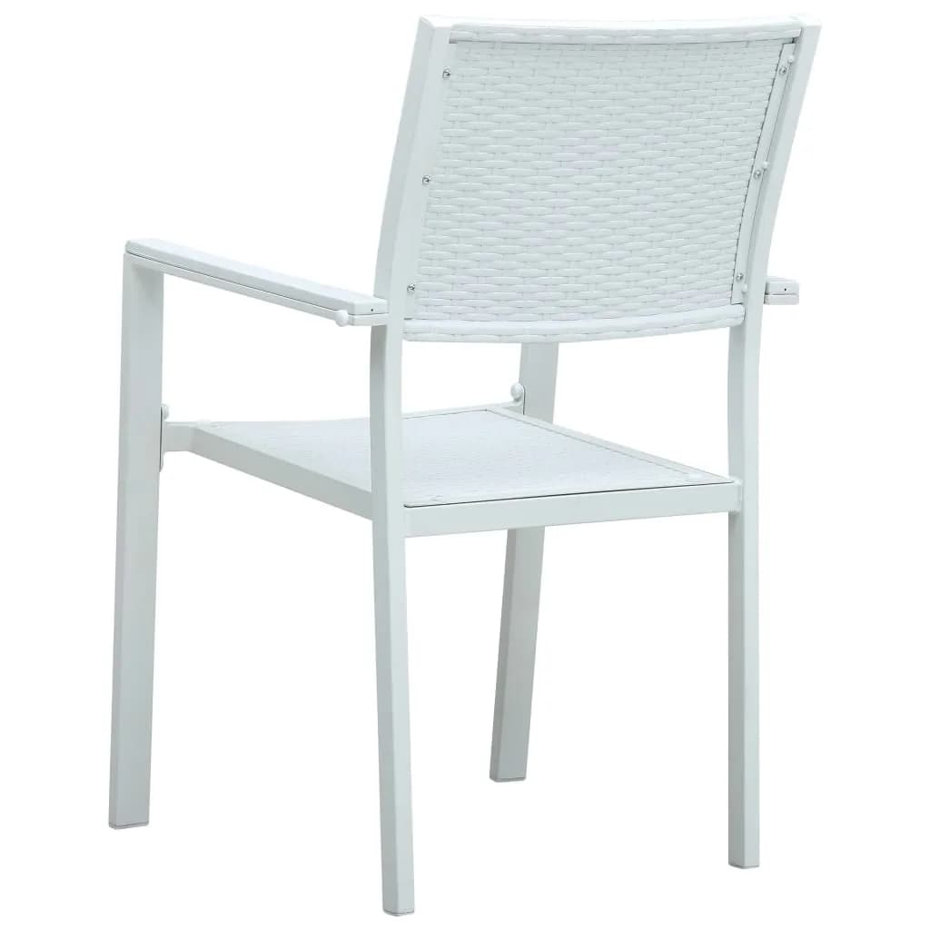 Ensemble à manger de jardin 5 pcs Blanc