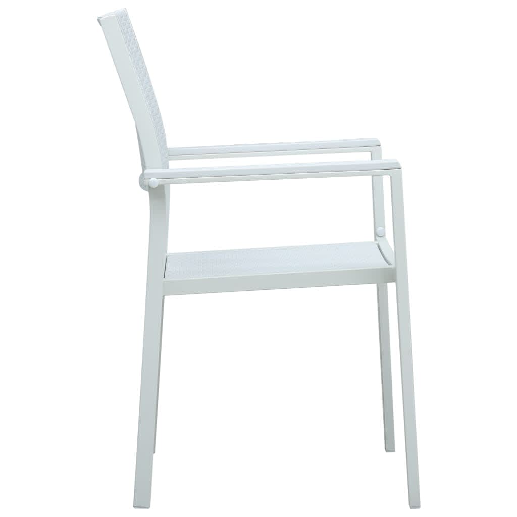 Ensemble à manger de jardin 5 pcs Blanc