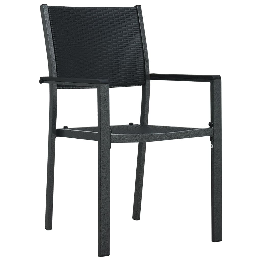 Ensemble à manger de jardin 3 pcs Noir