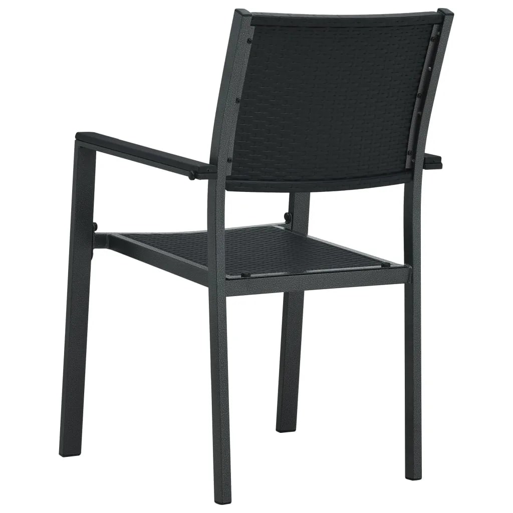 Ensemble à manger de jardin 3 pcs Noir