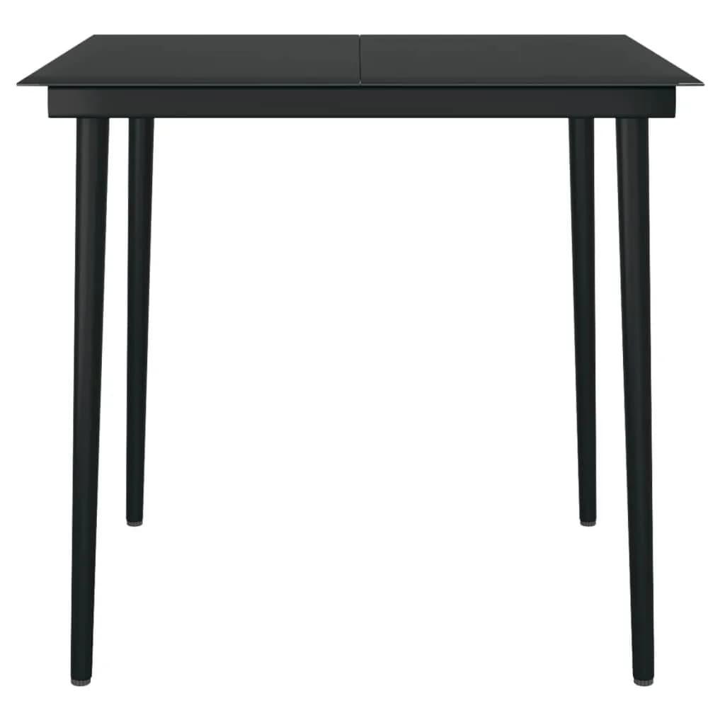 Ensemble à manger de jardin 3 pcs Noir