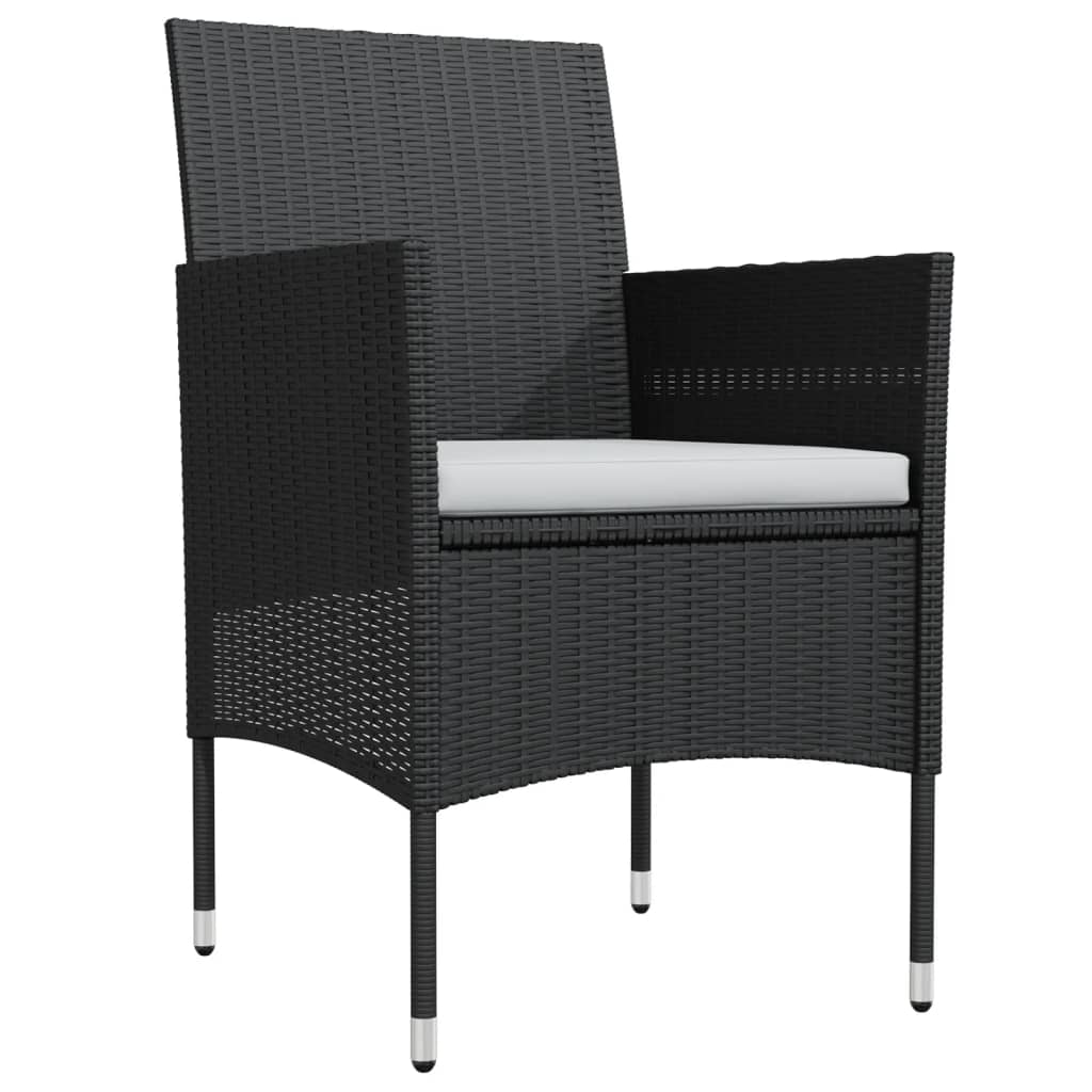 Ensemble à manger de jardin avec coussins 5 pcs Noir