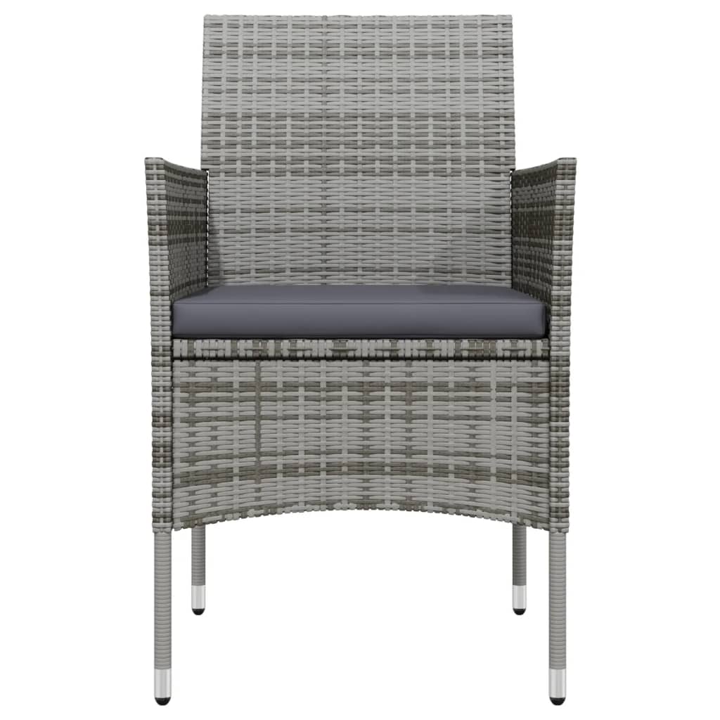 Ensemble à manger de jardin et coussins 5pcs Gris/noir
