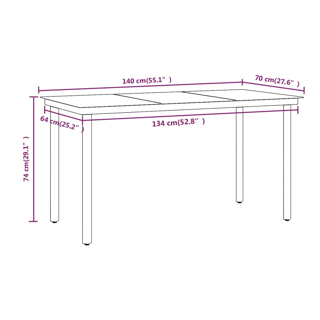 Ensemble à manger de jardin et coussins 5pcs Gris/noir