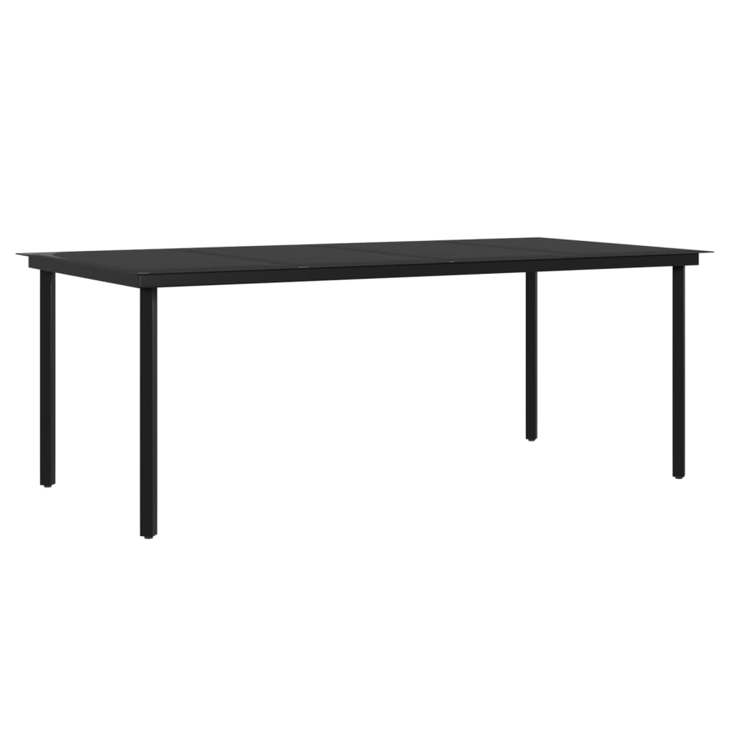 Ensemble à manger de jardin coussins 7pcs Gris et noir