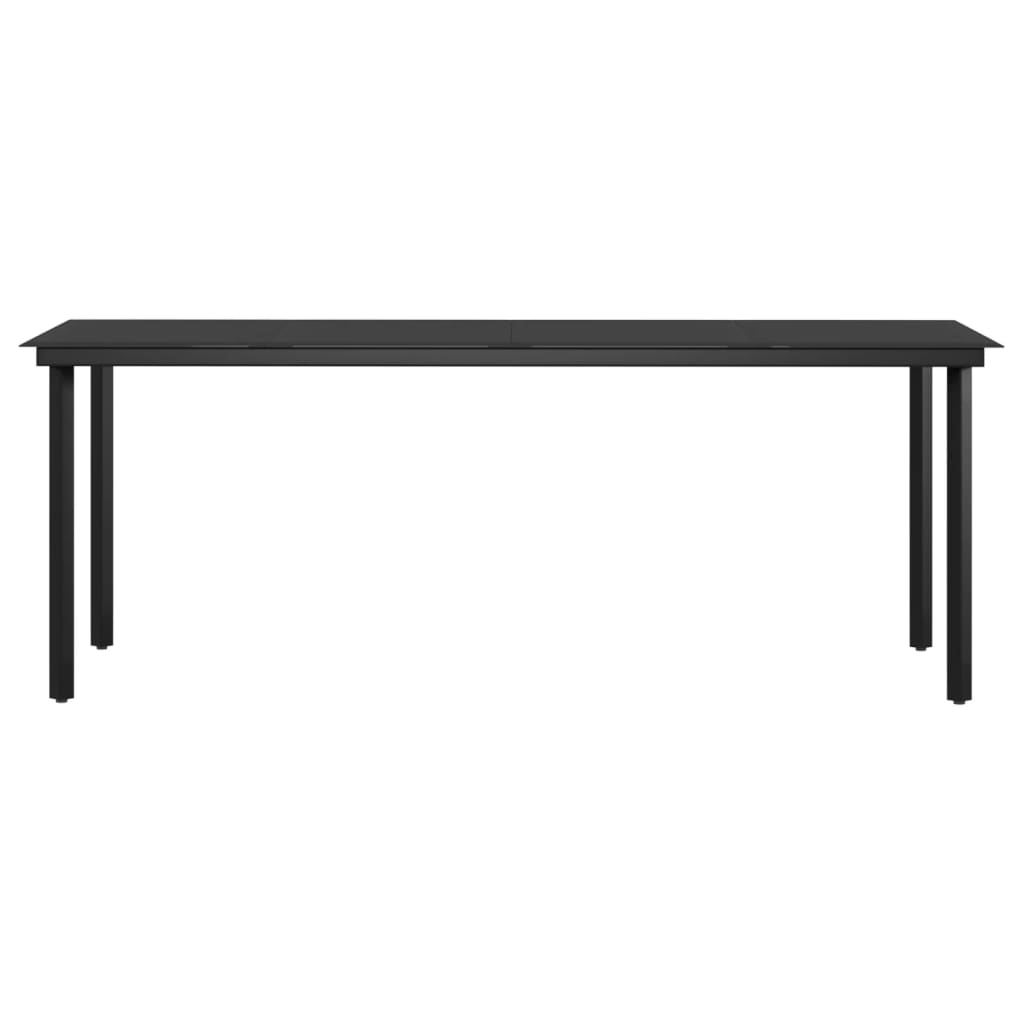 Ensemble à manger de jardin coussins 7pcs Gris et noir