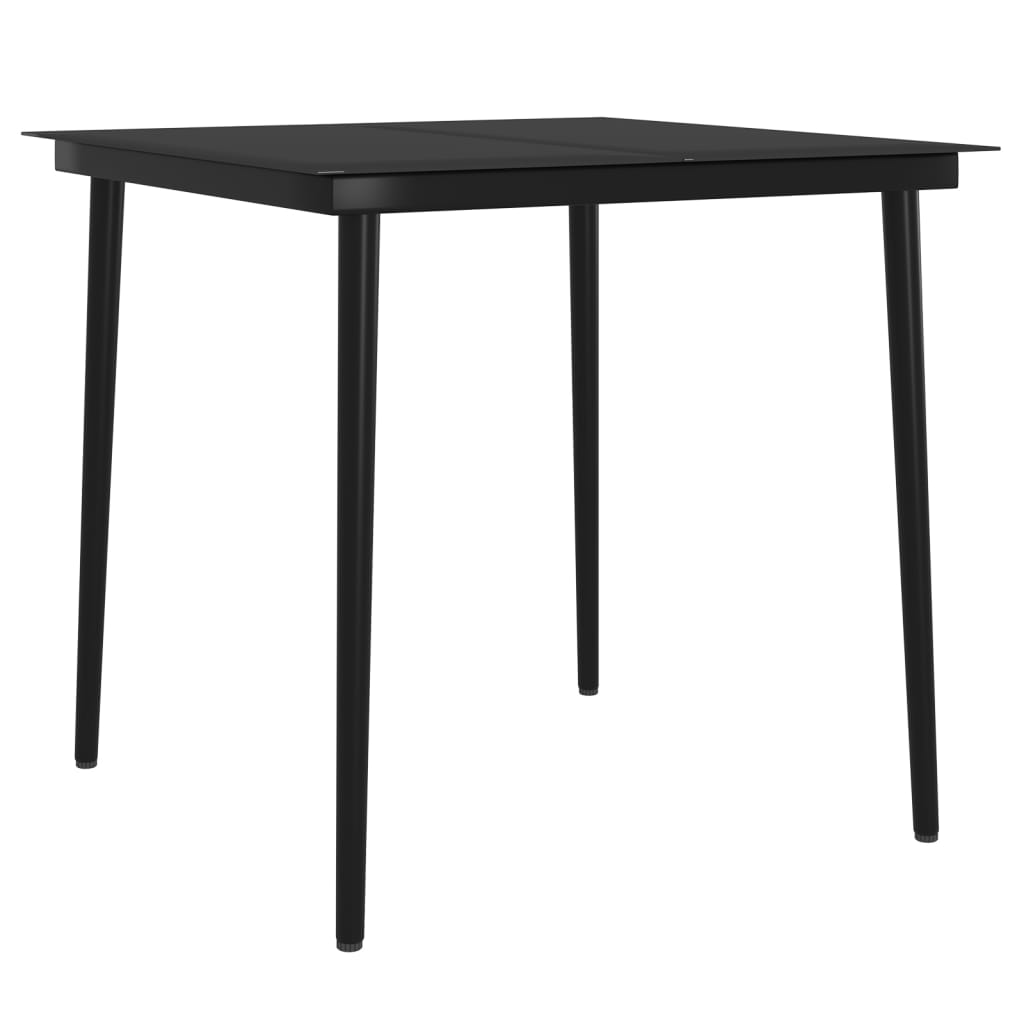 Ensemble à manger de jardin et coussins 3 pcs Gris et noir