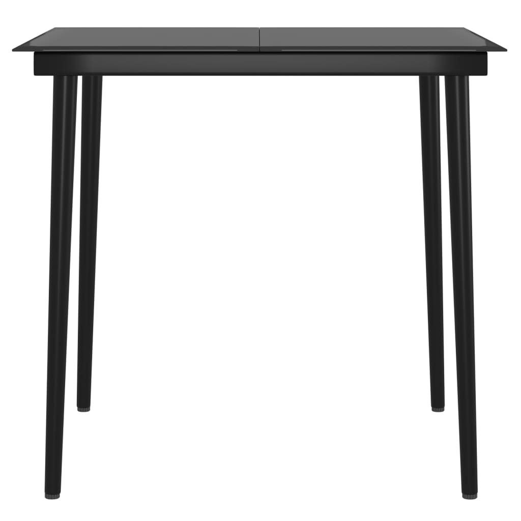 Ensemble à manger de jardin et coussins 3 pcs Gris et noir